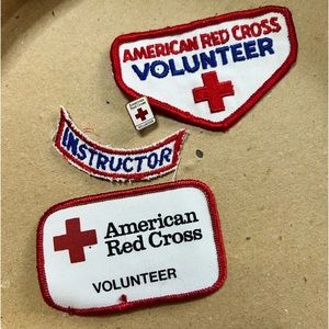 vintage Red Cross patch and pin set